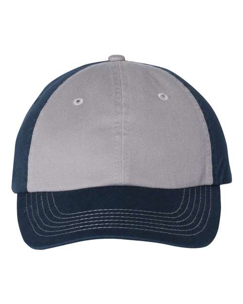 Load image into Gallery viewer, Valucap VC300A Bio-Washed Classic Dad Hat - Grey/ Navy