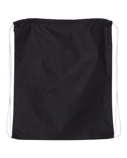 Load image into Gallery viewer, Q-Tees Q4500L Large Economical Cotton Drawstring Bag - Black