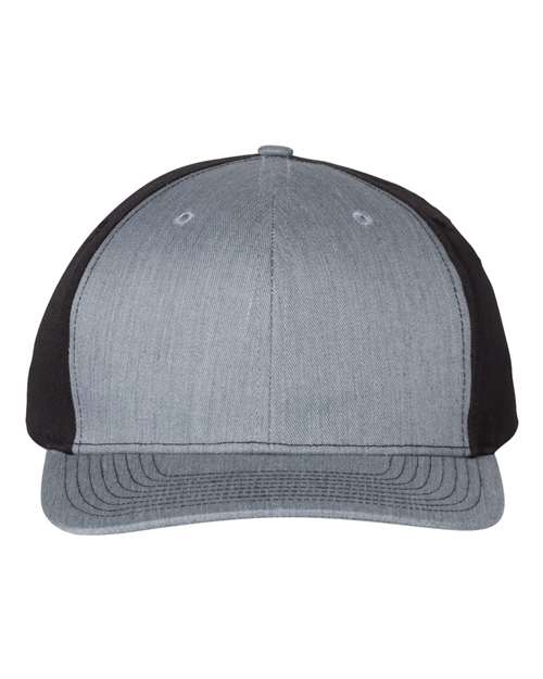 Load image into Gallery viewer, Richardson 312 Twill Back Trucker Cap - Heather Grey/ Black