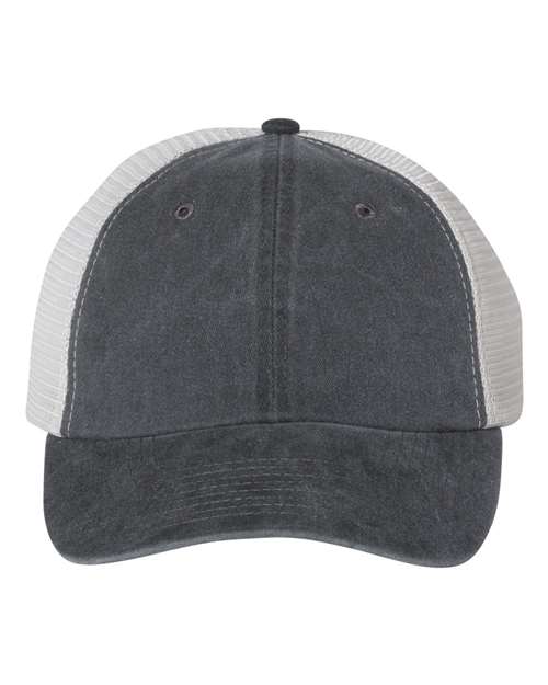 Load image into Gallery viewer, Valucap SP510 Pigment-Dyed Trucker Cap - Black/ Stone