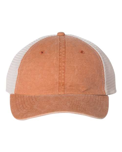 Load image into Gallery viewer, Valucap SP510 Pigment-Dyed Trucker Cap - Texas Orange/ Stone