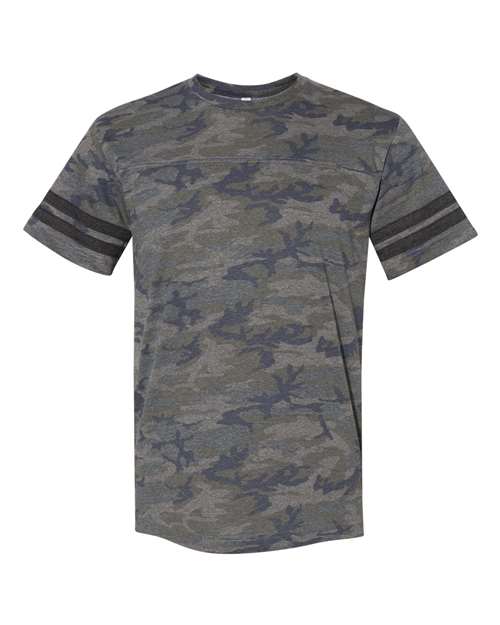 Load image into Gallery viewer, LAT 6937 Unisex Football Fine Jersey Tee - Vintage Camo/ Vintage Smoke