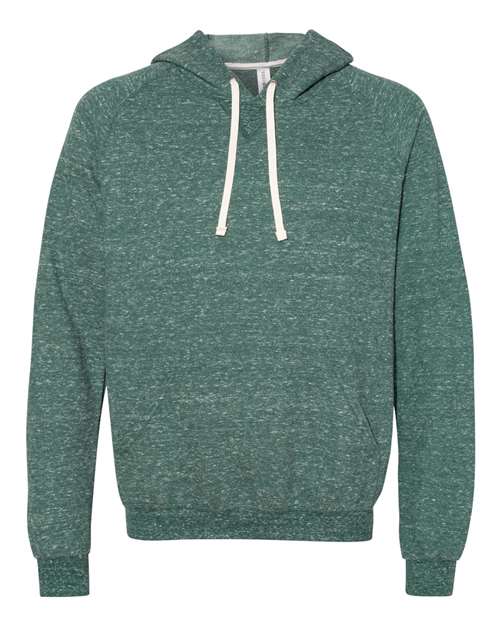 Load image into Gallery viewer, Unisex Snow Heather French Terry Raglan Hooded Sweatshirt - Forest Green