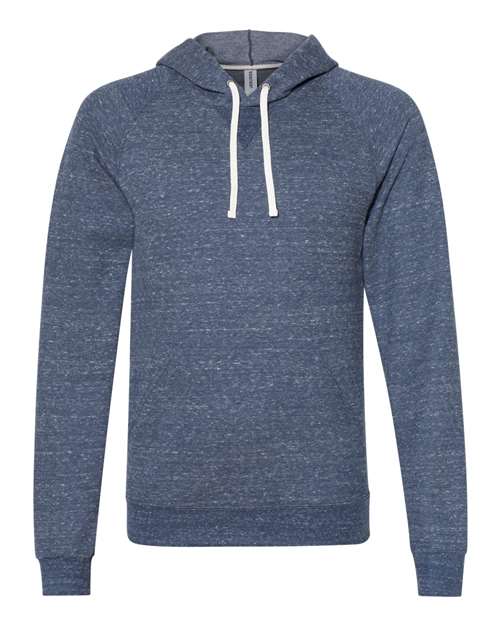 Load image into Gallery viewer, Unisex Snow Heather French Terry Raglan Hooded Sweatshirt - Navy