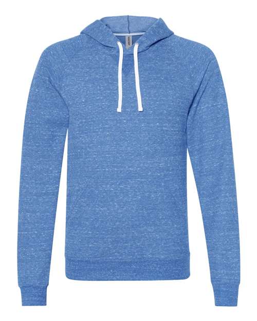 Load image into Gallery viewer, Unisex Snow Heather French Terry Raglan Hooded Sweatshirt - Royal
