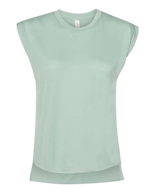 Load image into Gallery viewer, Women’s Flowy Rolled Cuffs Muscle Tee — product photo 3