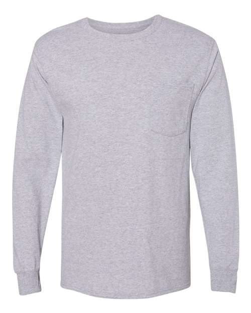 Load image into Gallery viewer, Unisex Workwear Long Sleeve Pocket T-Shirt - Light Steel