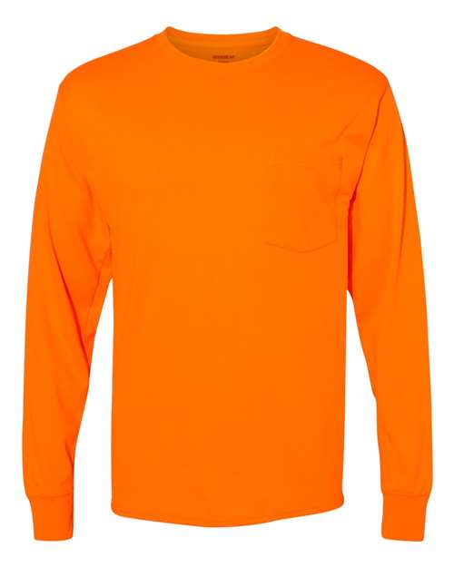 Load image into Gallery viewer, Unisex Workwear Long Sleeve Pocket T-Shirt - Safety Orange