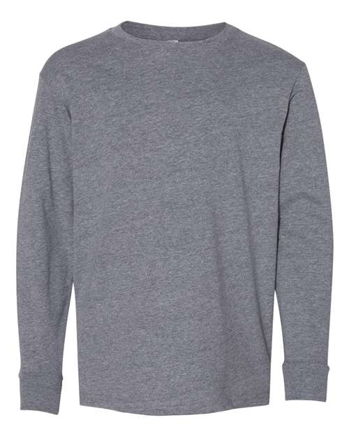 Load image into Gallery viewer, LAT 6201 Youth Fine Jersey Long Sleeve Tee - Granite Heather