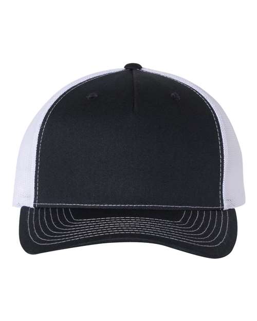 Load image into Gallery viewer, Richardson 112FP Five-Panel Trucker Cap - Navy/ White