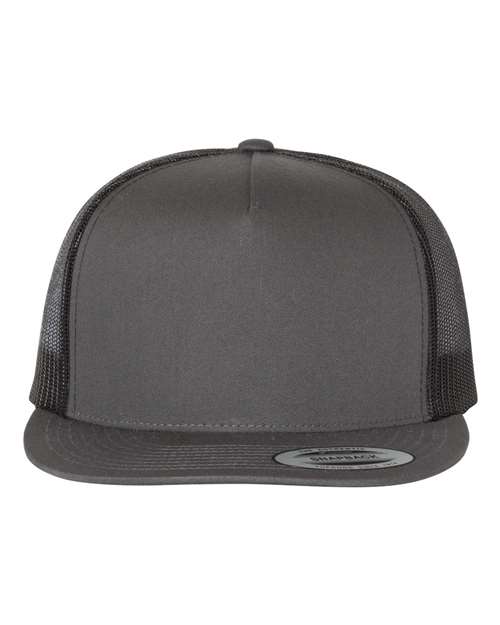 Load image into Gallery viewer, YP Classics 6006 Classic Five-Panel Trucker Cap - Charcoal/ Black