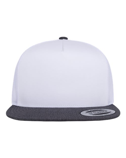 Load image into Gallery viewer, YP Classics 6006 Classic Five-Panel Trucker Cap - Dark Heather/ White/ White