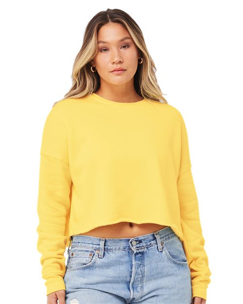 Load image into Gallery viewer, Women's Crop Fleece Crewneck Sweatshirt — blank sweatshirt for DTF printing