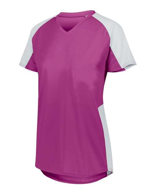 Load image into Gallery viewer, Augusta Sportswear 1522 Women's Cutter Jersey - Power Pink/ White