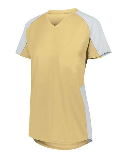 Load image into Gallery viewer, Augusta Sportswear 1522 Women's Cutter Jersey - Vegas Gold/ White