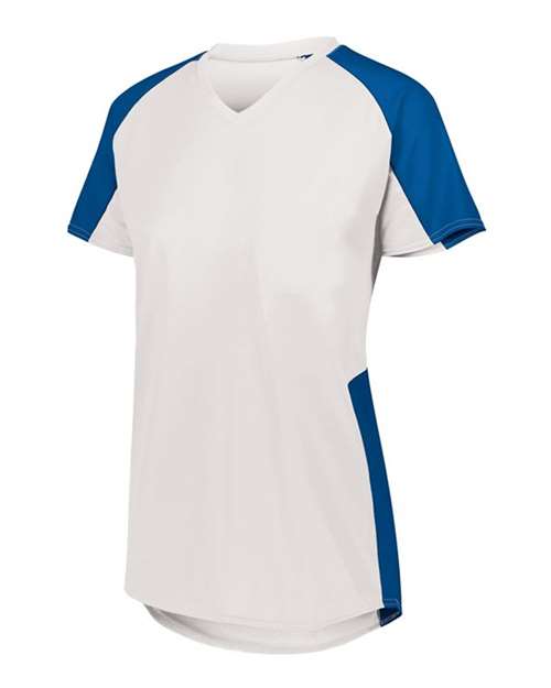 Load image into Gallery viewer, Augusta Sportswear 1522 Women's Cutter Jersey - White/ Royal