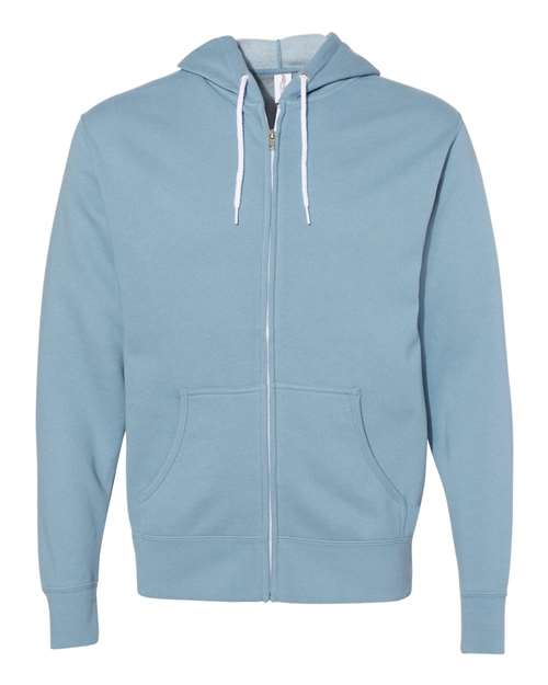 Load image into Gallery viewer, Unisex Lightweight Full-Zip Hooded Sweatshirt - Misty Blue