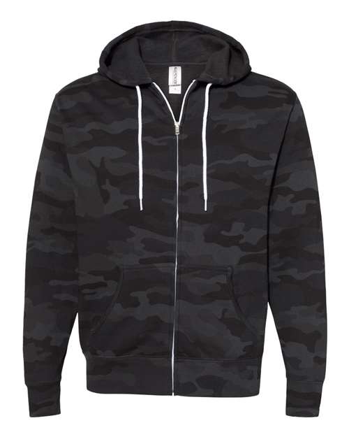 Load image into Gallery viewer, Unisex Lightweight Full-Zip Hooded Sweatshirt - Black Camo