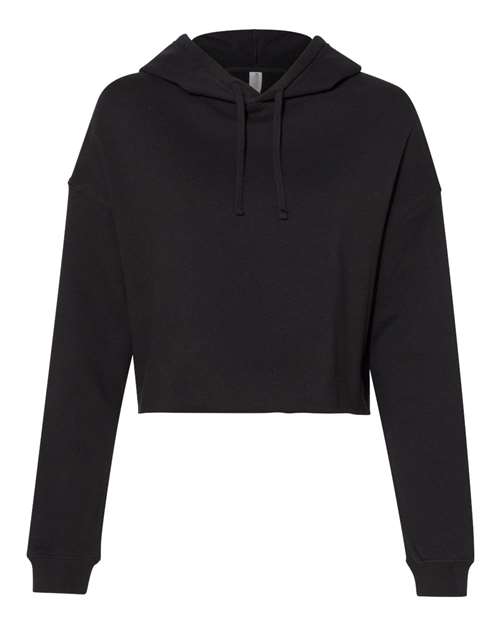 Load image into Gallery viewer, Women’s Lightweight Crop Hooded Sweatshirt - Black