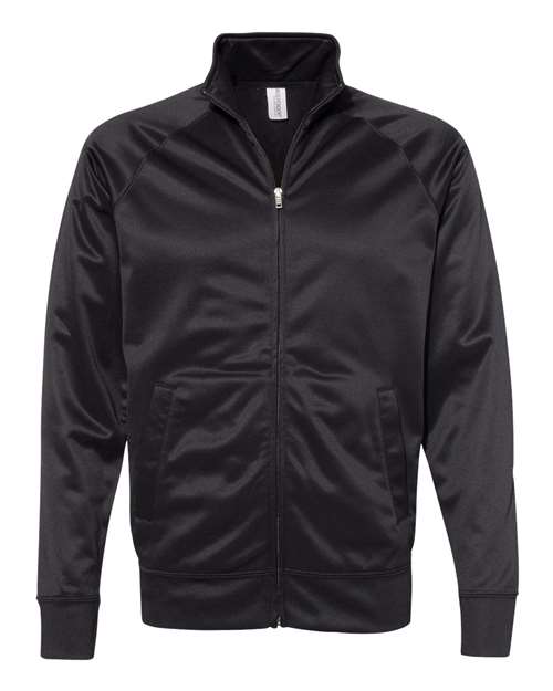 Load image into Gallery viewer, Independent Trading Co. EXP70PTZ Men's Lightweight Poly-Tech Full-Zip Track Jacket - Black/ Black