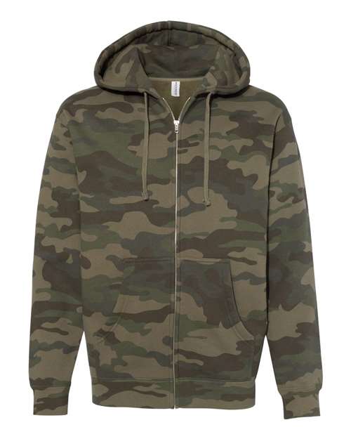 Load image into Gallery viewer, Unisex Heavyweight Full-Zip Hooded Sweatshirt - Forest Camo