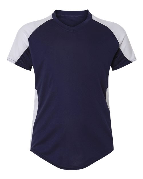 Load image into Gallery viewer, Augusta Sportswear 1523 Girls' Cutter Jersey - Navy/ White