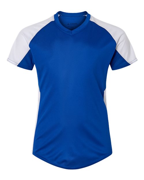 Load image into Gallery viewer, Augusta Sportswear 1523 Girls' Cutter Jersey - Royal/ White
