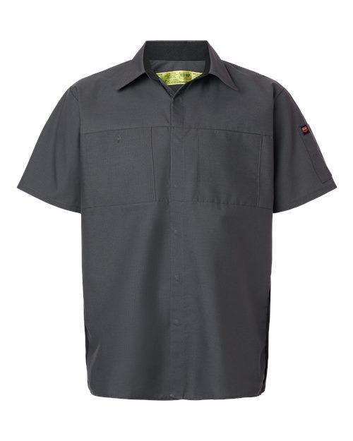 Load image into Gallery viewer, Red Kap SY42 Men's Performance Plus Short Sleeve Shirt With Oilblok Technology - Charcoal/ Black