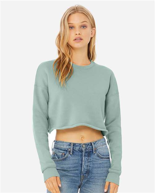 Load image into Gallery viewer, Women's Crop Fleece Crewneck Sweatshirt — product photo 4
