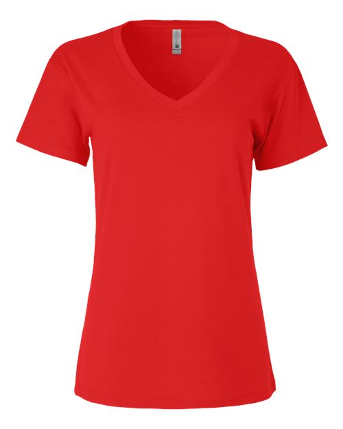 Load image into Gallery viewer, Women’s Cotton V-Neck T-Shirt - Red