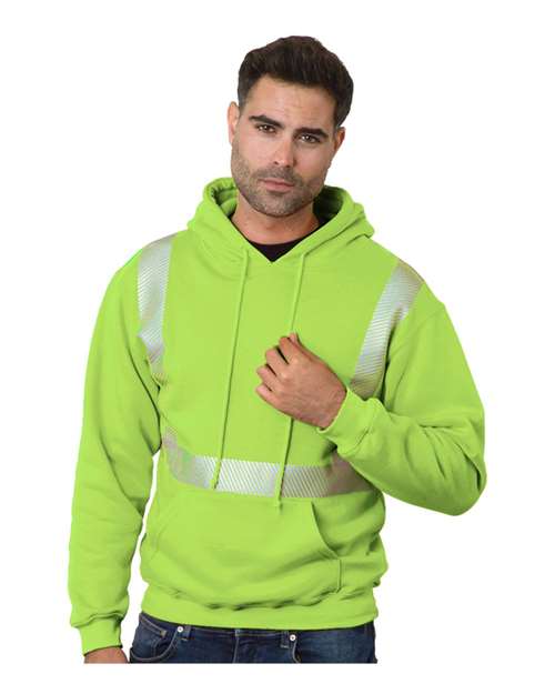 Load image into Gallery viewer, Unisex USA-Made High Visibility Hooded Sweatshirt - Lime Green