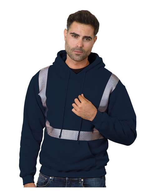 Load image into Gallery viewer, Unisex USA-Made High Visibility Hooded Sweatshirt - Navy