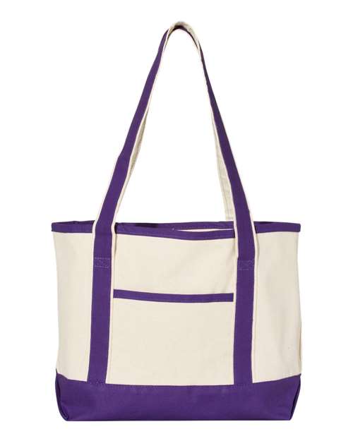 Load image into Gallery viewer, Q-Tees Q125800 20L Small Deluxe Tote - Natural/ Purple