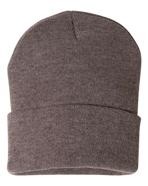 Load image into Gallery viewer, Sportsman SP12 12" Solid Cuffed Beanie - Heather Brown