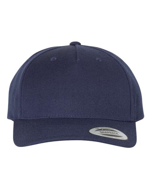 Load image into Gallery viewer, YP Classics 5789M Premium Five-Panel Curved Bill Snapback Cap - Navy