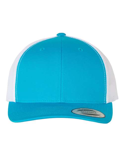 Load image into Gallery viewer, YP Classics 6606 Retro Trucker Cap - Turquoise/ White