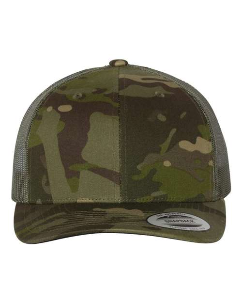 Load image into Gallery viewer, YP Classics 6606 Retro Trucker Cap - Multicam Tropic/ Green