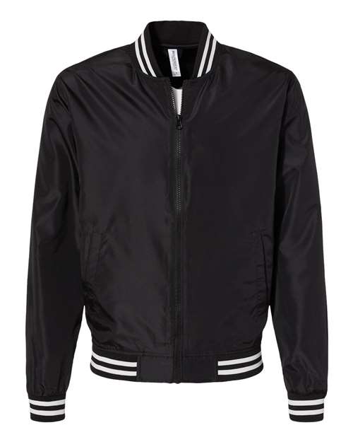 Load image into Gallery viewer, Independent Trading Co. EXP52BMR Unisex Lightweight Bomber Jacket - Black/ White Stripe