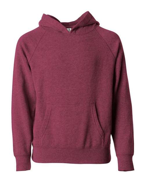 Load image into Gallery viewer, Youth Lightweight Special Blend Raglan Hooded Sweatshirt - Crimson