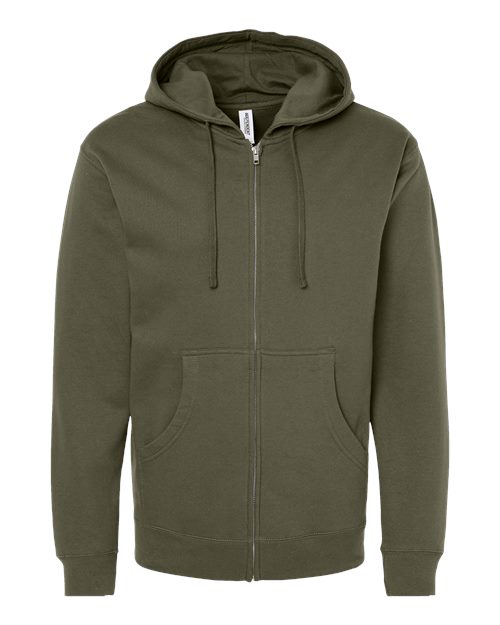 Load image into Gallery viewer, Unisex Midweight Full-Zip Hooded Sweatshirt - Army