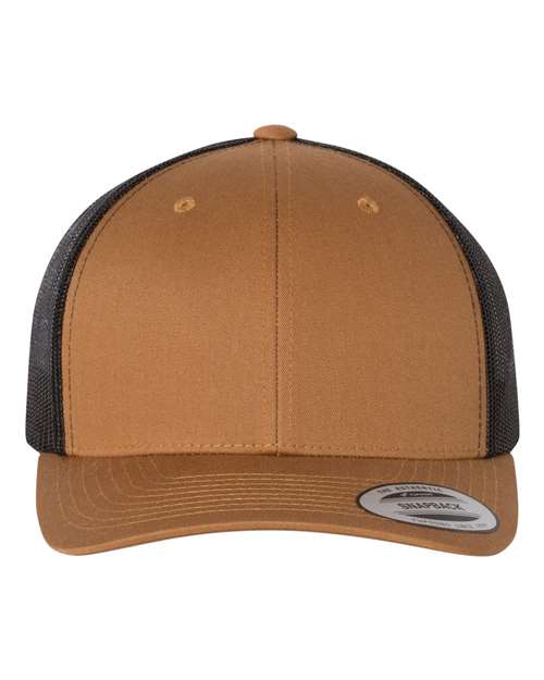 Load image into Gallery viewer, YP Classics 6606 Retro Trucker Cap - Caramel/ Black