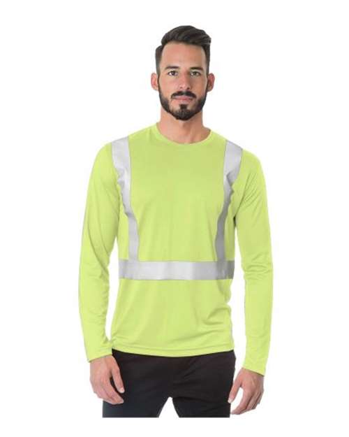 Load image into Gallery viewer, Men's USA-Made Hi-Visibility Long Sleeve Performance T-Shirt - Lime Green