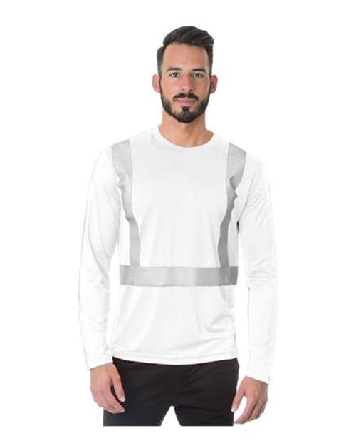 Load image into Gallery viewer, Men's USA-Made Hi-Visibility Long Sleeve Performance T-Shirt - White
