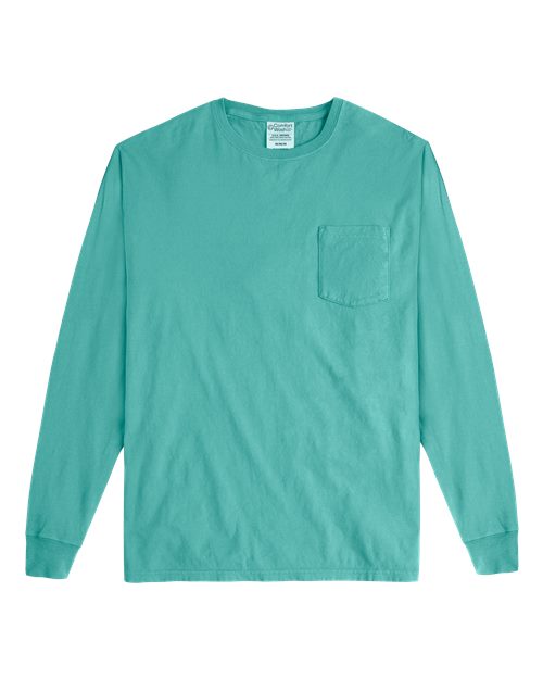 Load image into Gallery viewer, Unisex Garment-Dyed Long Sleeve T-Shirt With a Pocket - Spanish Moss