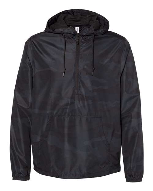 Load image into Gallery viewer, Independent Trading Co. EXP54LWP Unisex Lightweight Quarter-Zip Windbreaker Pullover Jacket - Black Camo