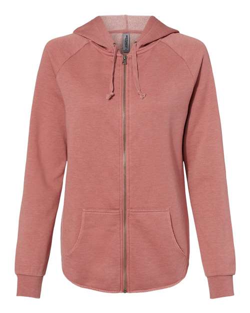 Load image into Gallery viewer, Women's California Wave Wash Full-Zip Hooded Sweatshirt - Dusty Rose
