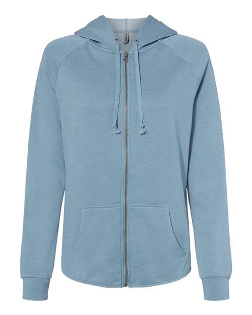 Load image into Gallery viewer, Women's California Wave Wash Full-Zip Hooded Sweatshirt - Misty Blue
