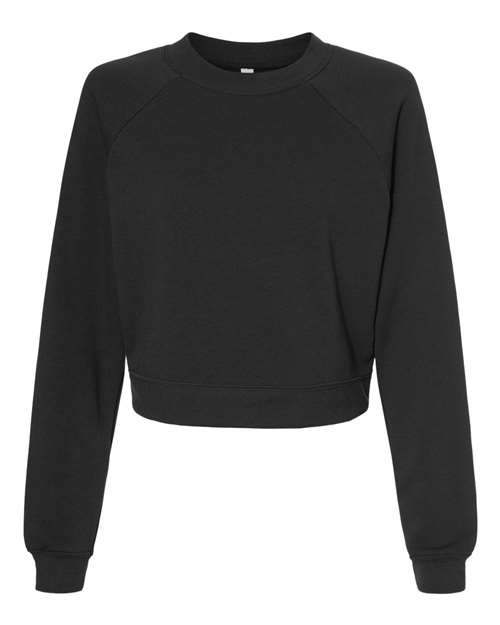 Load image into Gallery viewer, Women's Crop Raglan Fleece Crewneck Sweatshirt — product photo 2