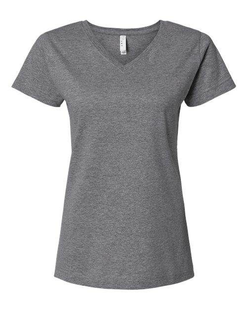 Load image into Gallery viewer, LAT 3507 Women's Fine Jersey V-Neck Tee - Granite Heather