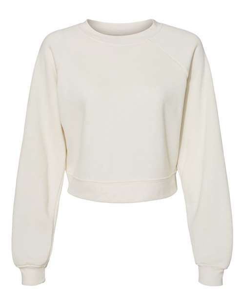Load image into Gallery viewer, Women's Crop Raglan Fleece Crewneck Sweatshirt — product photo 7